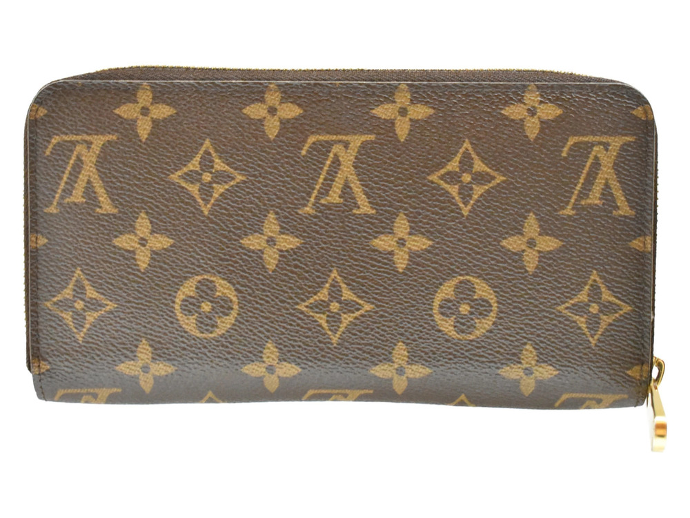Louis Vuitton Monogram Zippy Card Canvas Wallet Slots Brown Long Brown